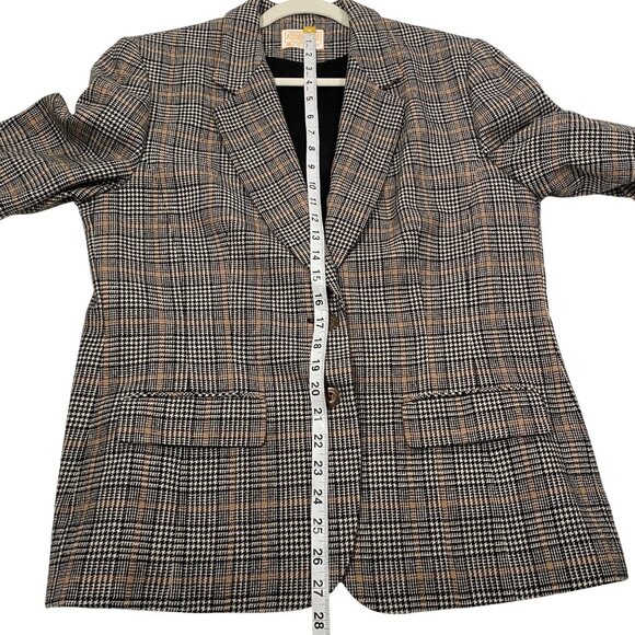 Pendleton wool blazer houndstooth neutral plaid women’s 14 preppy classic luxury - Picture 11 of 12
